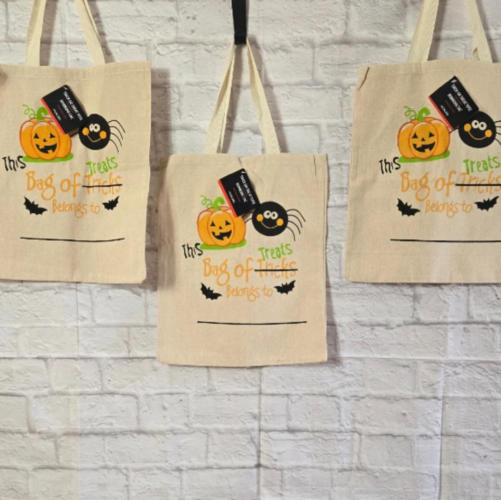 Halloween Trick or Treat Canvas Tote Bag 3 Piece